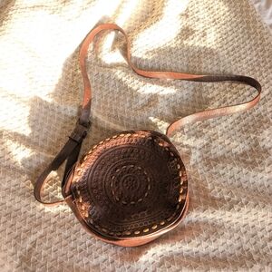 Sportsgirl Dark Brown Crossbody Bag with Gold Accents